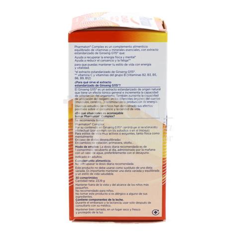 Buy Pharmaton Complex 30 Tablets Parafarmacia Campoamor