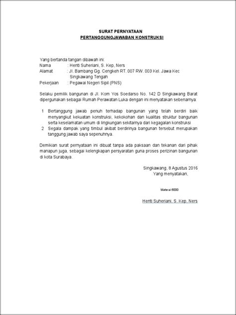 Contoh Surat Pernyataan Kontruksi Bangunan Surat Permohonan Desain