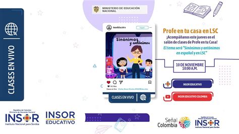 Sinónimos y antónimos en español y LSC Profe en tu casa Clases en vivo