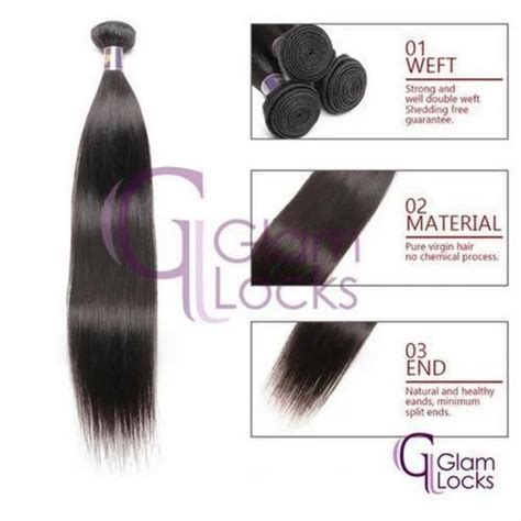 Glam Locks Hair Weft Single Drawn Indian Remy Straight For