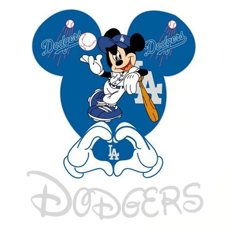 Disney Mickey Mouse Loves Los Angeles Dodgers Heart Svg Los Inspire