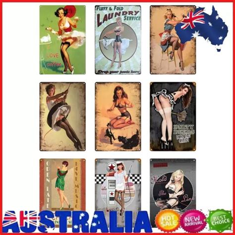 RETRO SEXY LADY Metal Plate Tin Sign Plaque Poster Wall Art For Bar