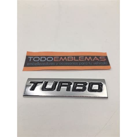 Emblema Turbo Cromado Y Negros