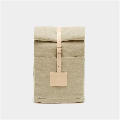 Top Roll Rucksack Raw Natural Handmade In Warsaw