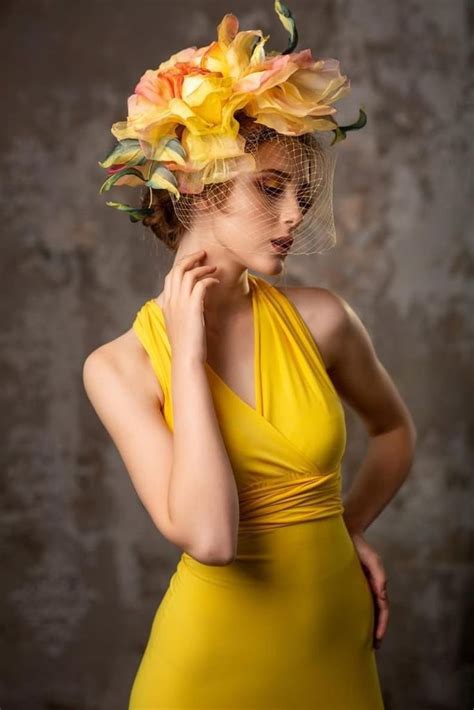 Yellow Wedding Dress Extra Large Rose Hat Gold Silk Flower Brooch