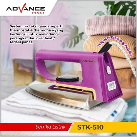 Advance Setrika Listrik Dry Iron Anti Lengket Stk Hemat Listrik