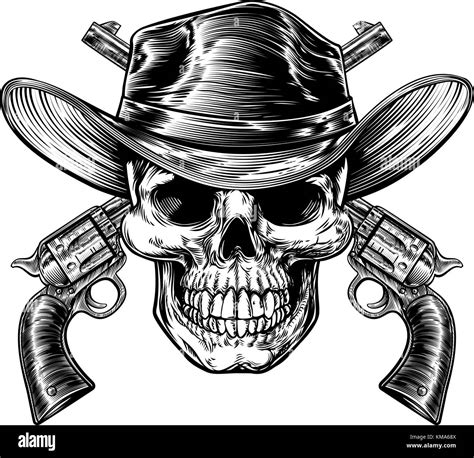 Vintage Wild West Skull Revolver Hi Res Stock Photography And Images