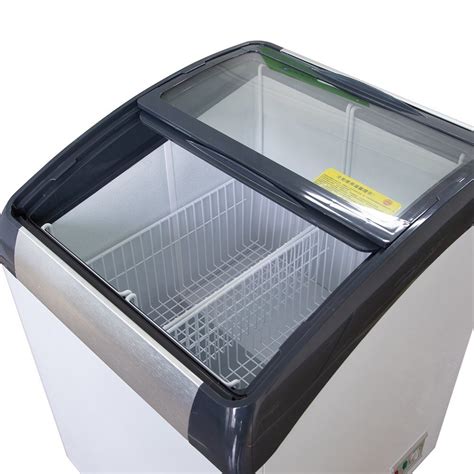 L Counter Display Freezer Sliding Glass Top Chest Freezer Display