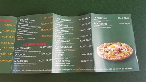 Menu au Le Kiosque à Pizzas de GASNY pizzeria Gasny