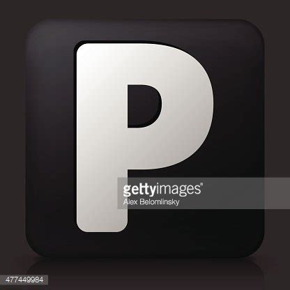 Black Square Button With Letter P Stock Vector Royalty Free FreeImages