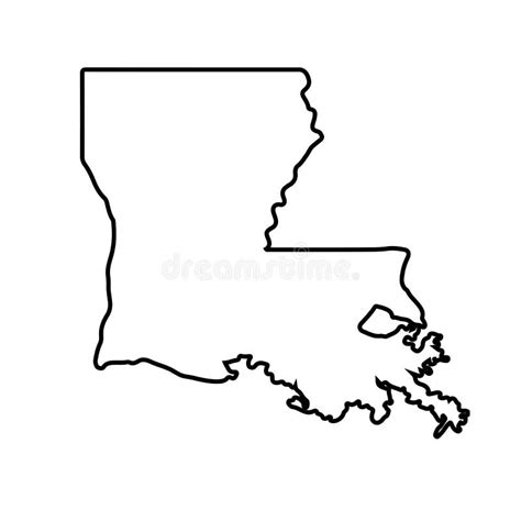 Louisiana Map Outline Vector Design Template Editable Stroke Stock