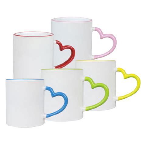 TAZA BLANCA 11 OZ CON FILO Y ASA CORAZON A COLOR PD09752 Maquiparts