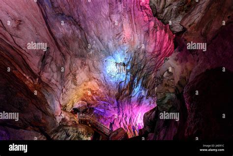 The Colorful Borra Caves Are Located On The East Coast Of India Stock