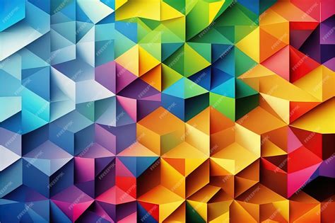 Premium Photo Abstract Rainbow Colored Geometric Background With Lots