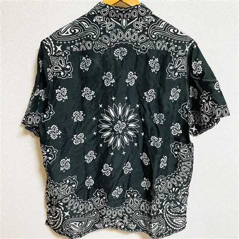 Supreme Bandana Silk Ss Shirt Black White Xl 21ss 黒 白 バンダナ ペイズリー シルク 半袖 シャツ 総柄 木村拓哉着 キムタク着トップス