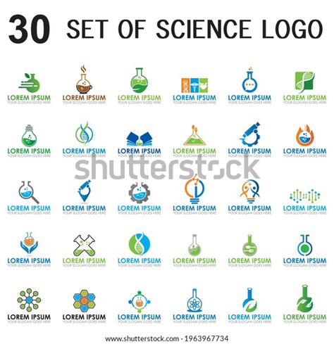 Set Science Vector Set Education Logo Stock Vector (Royalty Free ...