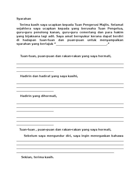 Format Karangan Syarahan