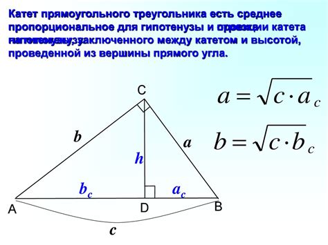 Пропорциональные отрезки в прямоугольном треугольнике - online presentation