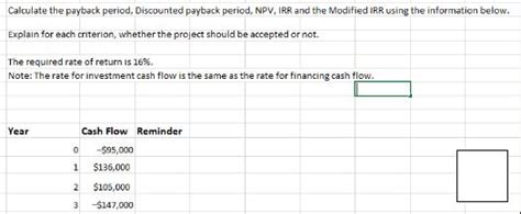 Solved Calculate The Payback Period Discounted Solutioninn