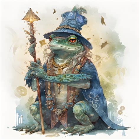 Premium AI Image Old Mystical Wizard Frog Ai Generative Illustration