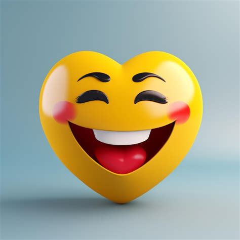 Premium Ai Image Realistic 3d Emoji With A Love Face