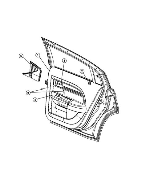 Chrysler Sebring Panel Rear Door Trim Right Db With Base Door