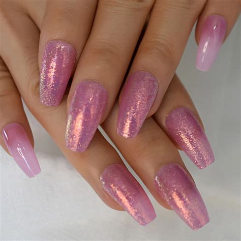 Get Glammed Up With Ombre Pink And Glitter Nails The Perfect Accessory