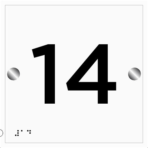 Number 14 sign | Braille Signs