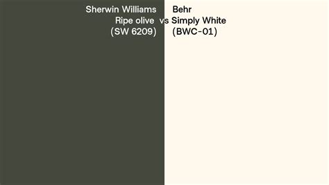 Sherwin Williams Ripe Olive Sw Vs Behr Simply White Bwc