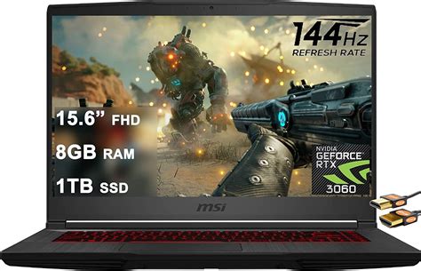 MSI GF65 Thin - i5-10500H · RTX 3060 75W · 15.6”, Full HD (1920 x 1080), 144 Hz, IPS · 1TB SSD ...