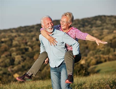 Premium Photo Woman Man Outdoor Senior Couple Happy Lifestyle Retirement Together Smiling Love