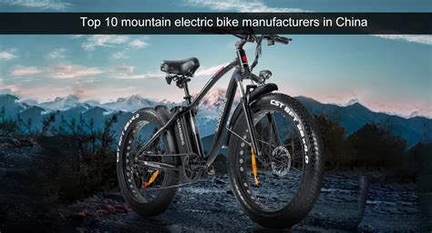 Top 10 mountain electric bike manufacturers in China