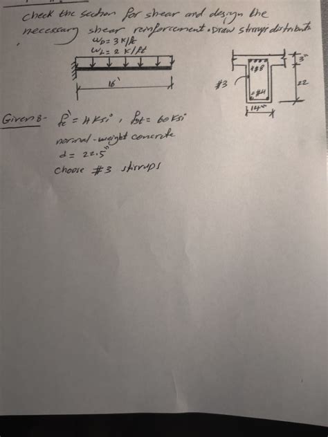 Solved check the section for shear and design the necessary | Chegg.com