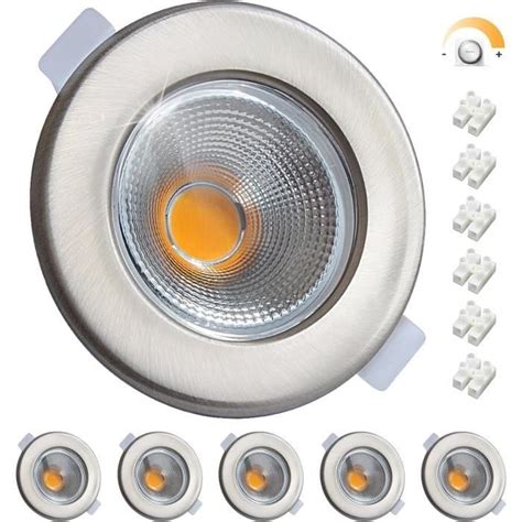 6 Spots Encastrables Led 10w Extra Plat Led Spots Encastrés Pour Plafond Blanc Chaud 3000k