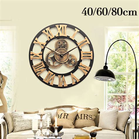 TEMPSA Horloge Murale Design Vintage Originale En Bois Geante Horloge