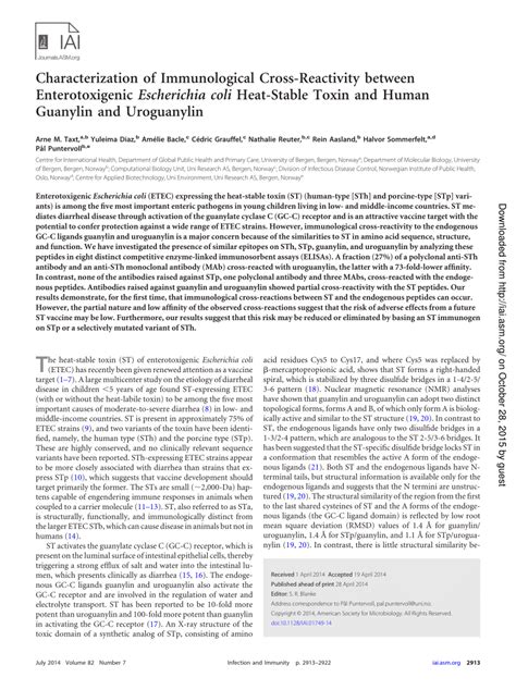 PDF Characterization Of Immunological Cross Reactivity Between