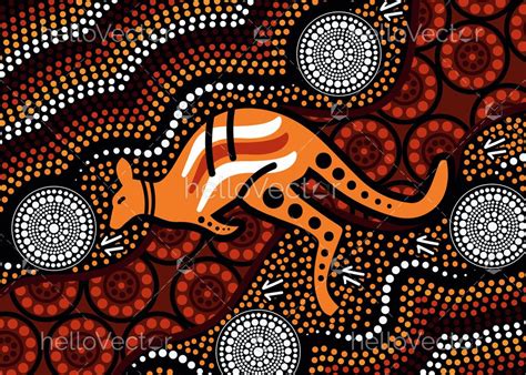 Aboriginal kangaroo art - Download Graphics & Vectors