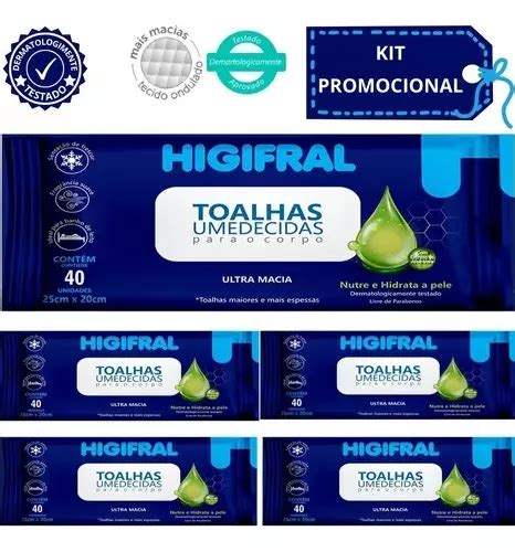 Kit 5 Pacotes De Toalha Umedecida Higifral 40 Folhas MercadoLivre