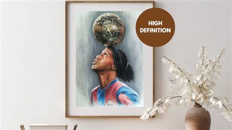 Ronaldinho Poster Ronaldinho Wall Art Ronaldinho Print Football Fan