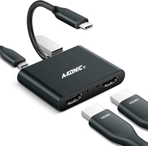 A KONIC 4 In 1 USB C Naar 2X HDMI USB C En USB 3 0 Docking Station