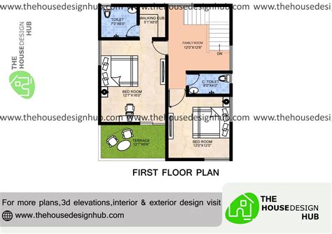 26 X 30 Ft 2 BHK House Plan Drawing Under 1500 Sq Ft | The House Design Hub