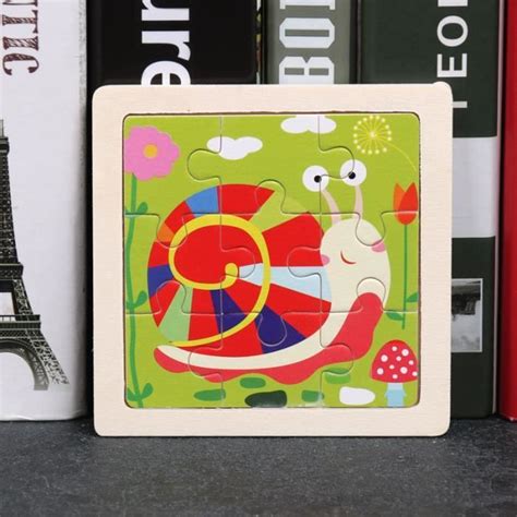 Escargots Ecelen Puzzle En Bois De Dessin Anim Pour Enfant De X