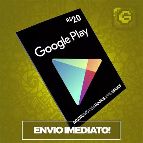 Cartão Google Play Store Gift Card R 20 Reais Brasil Android MercadoLivre