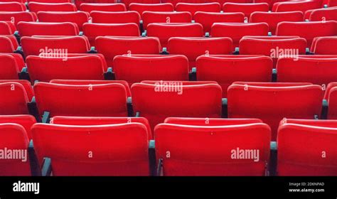 Rows Of Red Stadium Seats Stock Photo Alamy