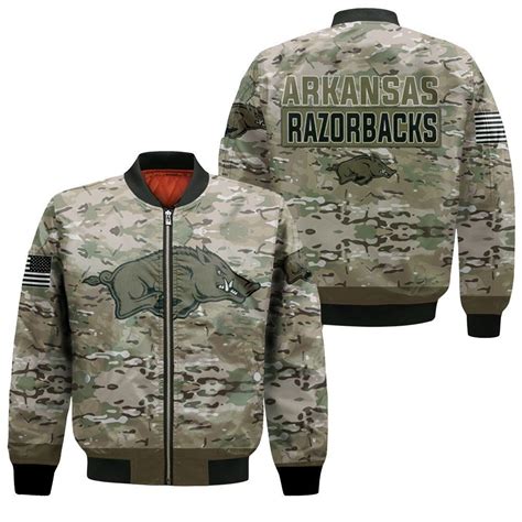 Arkansas Razorbacks Camo Pattern 3d Bomber Jacket Bbj1940 We Sell