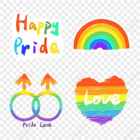 Rainbow Pride Love Sticker Homosexual Rainbow Stickers Joint Sex Love Sticker Png Image Free