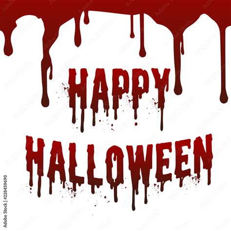 Happy Halloween day drop down blood stain splashing text messenger on ...