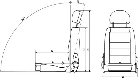 Car Seat Mesurement Size Diagram