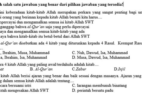 KUMPULAN Soal PAS PAI Kelas 8 Semester 1 Lengkap Dengan Kunci Jawaban