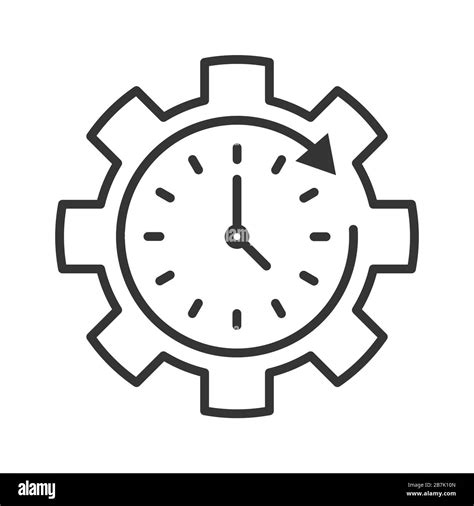 Icono de ajuste del reloj en estilo de línea fina Icono de ajuste de